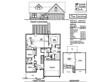 2556 sq ft home, 1966 heated sq ft, 1882 unheated sq ft, 3 bedrooms, 2.5 baths, double garage at 78 Eagles Roost, Sanford, NC 27332