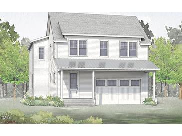 Two-story house with white siding, gray roof, and a two-car garage at 1729 Birdhaven Ln, Wendell, NC 27591