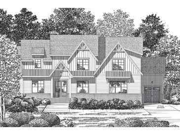 Craftsman style home with two-car garage, front porch, and landscaping at 1236 Perry Bluff Dr, Wake Forest, NC 27587