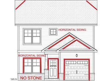 Two-story home exterior with horizontal siding and a two-car garage at 4198 Darroch Rd, Lillington, NC 27546