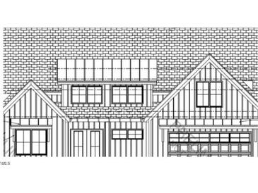 Detailed architectural drawing of a modern farmhouse-style home with gabled rooflines and large windows at 263 Little Lady Trail, Zebulon, NC 27597