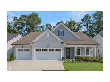 Charming single-Gathering home with a two-car garage, well-manicured lawn and covered porch at 163 English Violet Lane Ln, Raleigh, NC 27610