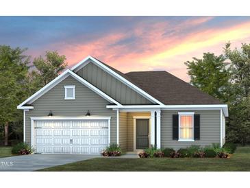 Charming single-Gathering home showcasing a well-maintained lawn, two-car garage, and inviting front entrance at 756 Ben Ledi Ct, Raleigh, NC 27603
