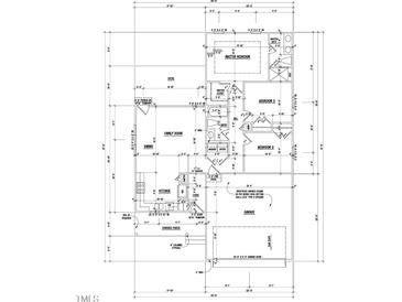 Detailed floor plan showcasing the layout of the home including the kitchen, bedrooms, and living spaces at 512 Hicksmill Rd, Oxford, NC 27565