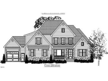 Detailed front elevation of a craftsman style home, showcasing its architectural design and curb appeal at 25 Sweet Sister, Youngsville, NC 27596