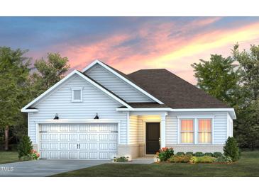 Charming single-story home featuring a classic white facade and a cozy front porch at 720 Ben Ledi Ct, Raleigh, NC 27603
