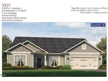 Charming one-story home featuring a gray exterior, shingled roof and two-car garage at 401 Sweet Potato Lane # 15, Nashville, NC 27856