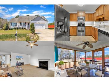 Charming single-story home with well-manicured lawn and two-car garage at 24 High Standard Ln, Angier, NC 27501