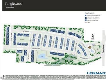 Tanglewood community map showing home sites, trails, and key locations within the neighborhood at 3606 Soaring Elm Dr, Durham, NC 27703