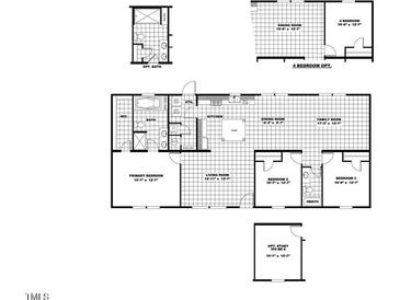 Detailed floor plan showcasing the layout of the home at 6648 Woodlawn Dr, Oxford, NC 27565