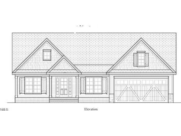 Charming elevation showcasing detailed trim work, a two-car garage, and well-lit windows at 115 Sanders Farm Dr, Smithfield, NC 27577