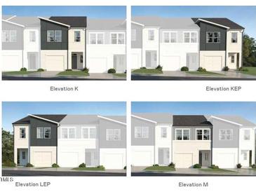 Charming modern townhome showcasing a gray, white, and black exterior at 1114 Merlot Hills Ln, Durham, NC 27704