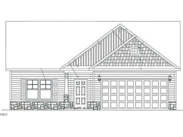 Charming one-story home with detailed line drawings showcasing its architectural design and curb appeal at 45 Malbec Way, Youngsville, NC 27596