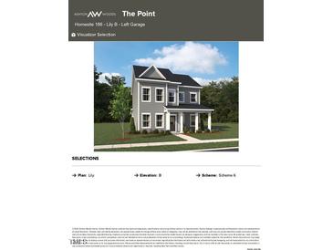 New two-story home featuring gray siding, a gabled roof, and a well-manicured front yard at 2872 Quarry Rd # 166, Rolesville, NC 27571