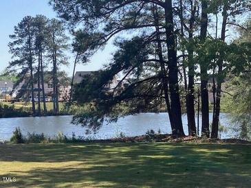 Scenic lake view lot with mature trees, perfect for building a dream home with waterfront access at 46 Black Walnut Dr # 197, Garner, NC 27529
