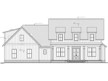 Detailed architectural drawing showcases the symmetrical facade with gabled roof and evenly spaced windows at Lot 13H Good Shepherd Trl, Spring Hope, NC 27882