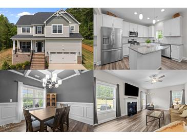 This beautiful home features a gourmet kitchen, formal dining room, and modern living room at 5 Cinnamon Teal Way, Youngsville, NC 27596