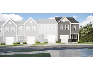 Charming new construction home with stone accents and attached garage, with sidewalks and landscaping at 88 Blossom Field Way, Angier, NC 27501