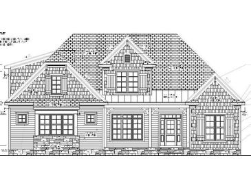 Detailed elevation rendering showcases a charming home design, highlighting the intricate details of the facade at 329 Bud Wall Rd, Youngsville, NC 27596