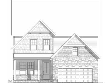 Rendering of a two-story home featuring stone and shingle siding plus an attached garage at 257 Murray Grey Ln, Wake Forest, NC 27587