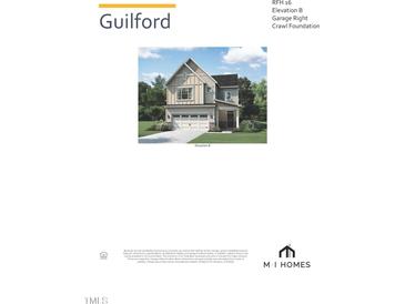 Two-story home showcasing tan siding, white trim, and a two-car garage at 2419 Picual Way # 16, New Hill, NC 27562