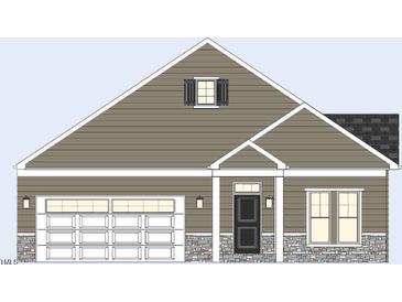 Charming single-story home with stone accents, an integrated garage, and a classic architectural design at 1108 Hudson Dr, Mebane, NC 27302