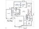 A floor plan of the first story showing the layout of a house with a primary bedroom, kitchen, and garage at 3812 Peaceful Creek Trl, Zebulon, NC 27597
