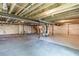 Large unfinished basement with exposed beams, concrete floor, and duct work at 164 Clove Hitch Ln, Fuquay Varina, NC 27526