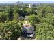 Aerial view of neighborhood featuring mature trees and modern homes at 508 Northwood Dr, Raleigh, NC 27609