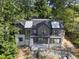 Aerial view of new construction home featuring gray facade and dark roof at 508 Northwood Dr, Raleigh, NC 27609