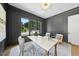 Bright home office with gray wainscoting, large windows, light rug and white accent chairs at 5305 Dixon Dr, Raleigh, NC 27609