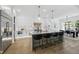 Bright, modern kitchen with a large island, sleek white cabinets, and stainless steel appliances at 5305 Dixon Dr, Raleigh, NC 27609