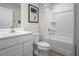 Modern bathroom with a tub-shower combo and a single-sink vanity at 356 N Coral Bells Way Way, Four Oaks, NC 27524