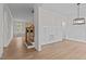 Dining room features hardwood floors and a modern chandelier at 143 Hook Dr # 23, Fuquay Varina, NC 27526