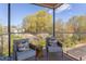 Charming balcony with comfortable chairs and a scenic view of tree lined residential street at 600 N Roxboro St # 24, Durham, NC 27701