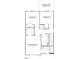 Second floor floorplan showcasing Primary bedroom, 2nd and 3rd bedrooms, and one full bathroom at 2329 E Main St, Durham, NC 27703