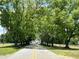 Street lined with mature trees and manicured lawns at 123 Sage Ln # 010, Four Oaks, NC 27524