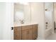 New bathroom features a modern vanity with a white countertop and a sleek, contemporary design at 30 Imperial Oaks Ct, Youngsville, NC 27596