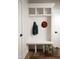Mudroom with a built-in bench, storage cubbies, and coat hooks at 30 Imperial Oaks Ct, Youngsville, NC 27596