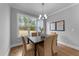 Formal dining area with natural light, a dark table, and neutral colored chairs at 262 Hook Dr # 12, Fuquay Varina, NC 27526