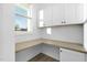 Built-in home office with wood countertop and cabinets at 331 Roxboro St, Haw River, NC 27258