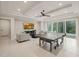 Finished basement or game room with a ping pong table and a walk out to the patio at 1621 Legacy Ridge Ln, Wake Forest, NC 27587