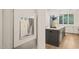 Conveniently located in-wall water dispenser next to a modern gourmet kitchen at 1621 Legacy Ridge Ln, Wake Forest, NC 27587