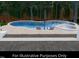 Illustrative pool with sun loungers and hot tub feature, surrounded by greenery at 1621 Legacy Ridge Ln, Wake Forest, NC 27587