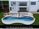 Illustrative pool with integrated hot tub and lounging area in a landscaped backyard at 1621 Legacy Ridge Ln, Wake Forest, NC 27587