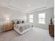 Spacious main bedroom with plush carpeting, tray ceiling, and large windows for natural light at 1505 Patchings Ln, Knightdale, NC 27545