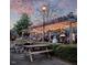 Outdoor seating area with pergola and lights at 1505 Patchings Ln, Knightdale, NC 27545