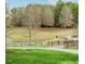 Serene pond with wooden footbridge and surrounding trees at 1505 Patchings Ln, Knightdale, NC 27545