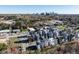 This aerial view captures the residences and skyline of the community at 618 Velma Hopkins Ln, Raleigh, NC 27603