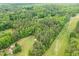 Expansive aerial view of lush wooded acreage, showcasing a serene and private residential setting at 2723 New Sharon Church Rd, Hillsborough, NC 27278